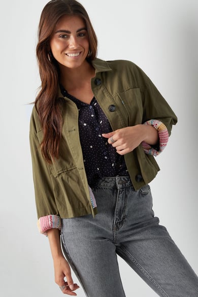 Cropped jacket - groen h5 Afbeelding5
